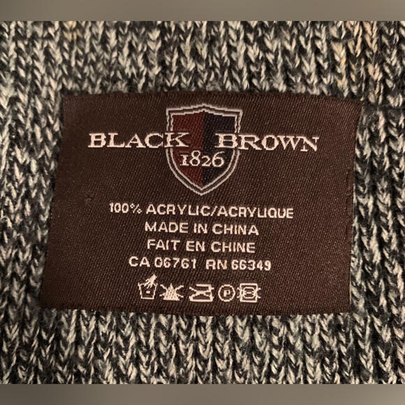 Black Brown 1826 - Heather Grey Knit Scarf With Fringe - Picture 2 of 2